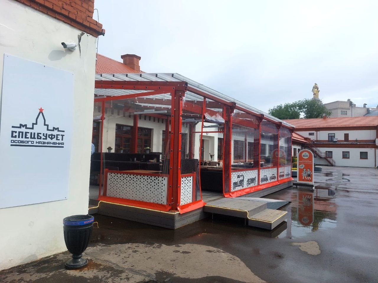 ПВХ шторы для летней террасы кафе в посёлке Нахабино